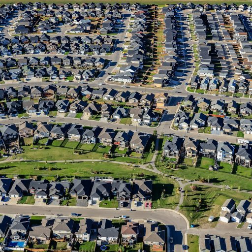 Aerial view of the Hampton Village neighborhood of Saskatoon.  Aug 7, 2016