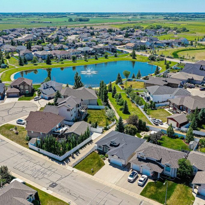 Aerial view of the city of Warman, Saskatchewan
