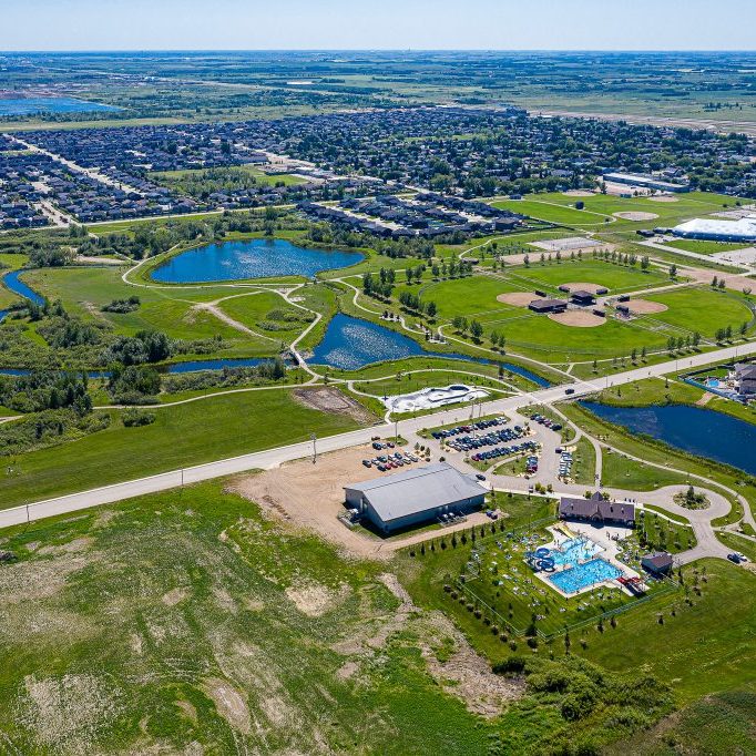 Aerial view of the city of Martensville, Saskatchewan